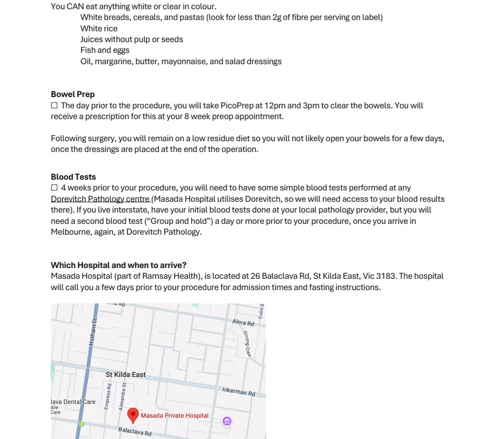 Dr Blecher pre op form part 2