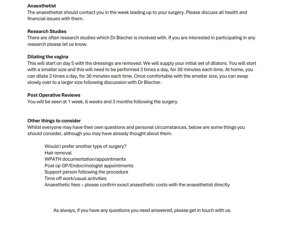 Dr Blecher pre op form part 3